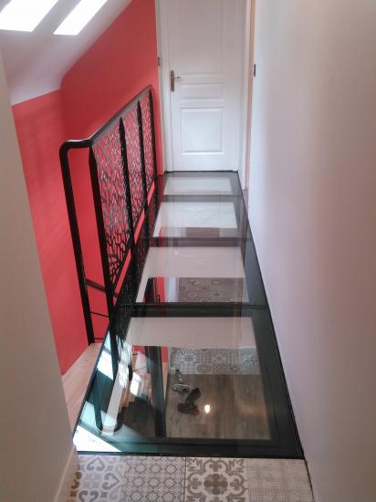 plancher de verre en rénovation