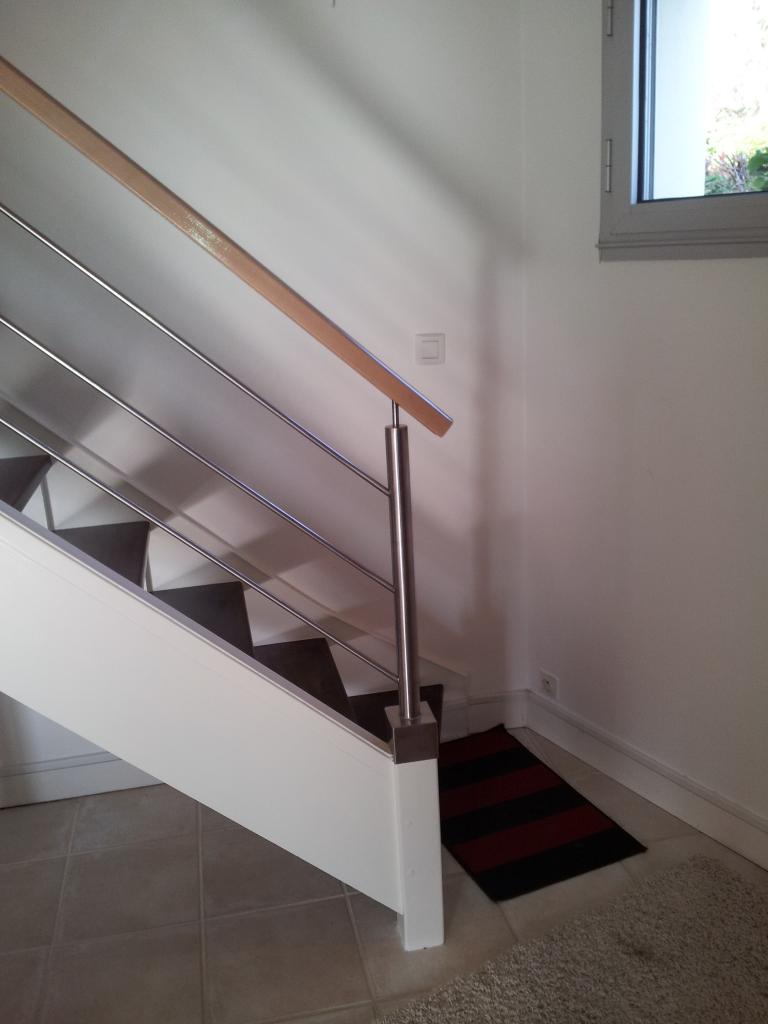 rampe inox sur escalier bois existant