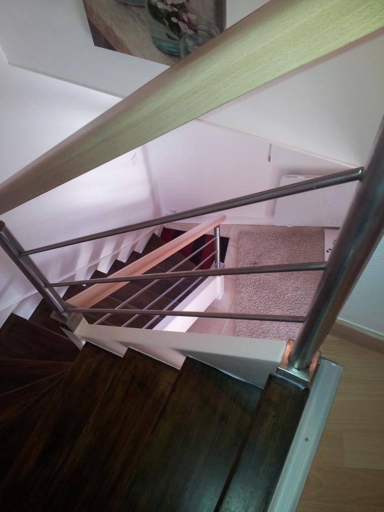 rampe inox sur escalier bois existant