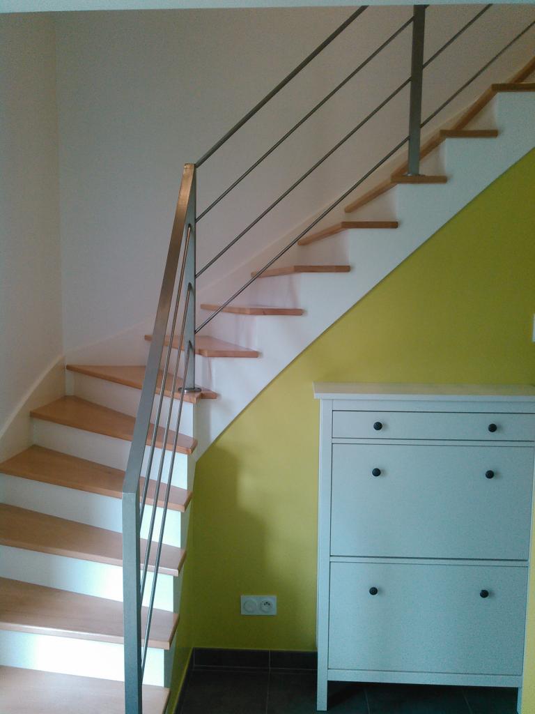 Rampe d'escalier en inox brossé